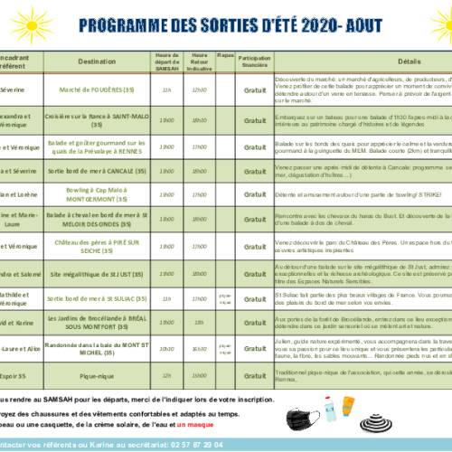Programme Août 2020 - SAMSAH 