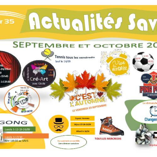 Programme Septembre 2022 - SAVS 